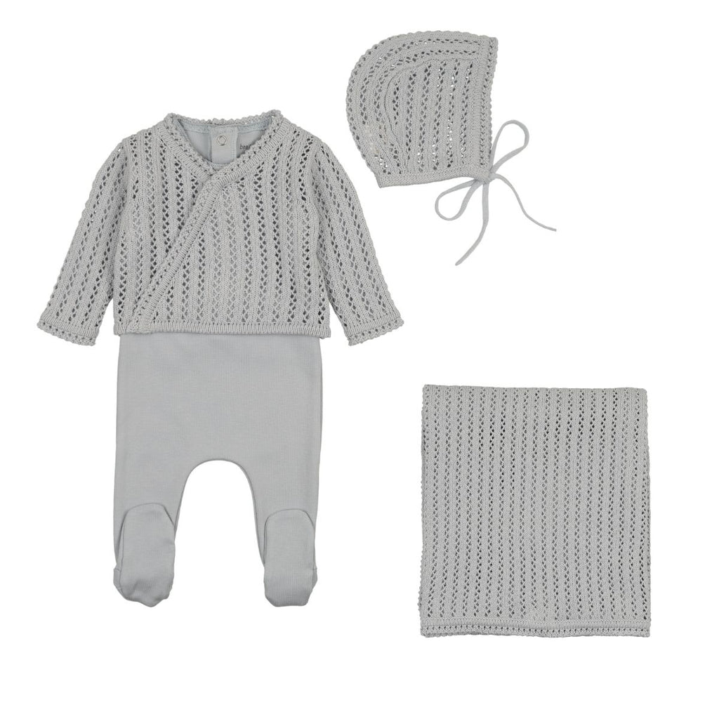 Bee & Dee Dainty Sweater Layette Set - London Fog