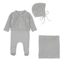 Load image into Gallery viewer, Bee &amp; Dee Dainty Sweater Layette Set - London Fog