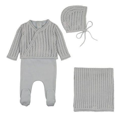 Bee & Dee Dainty Sweater Layette Set - London Fog