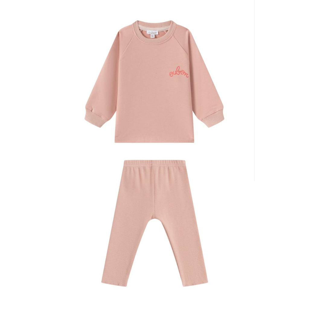 Oubon Embroidered Sweat Set - Blush