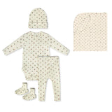 Little Parni Floral Two Piece Layette Set (K664 & K665) - Pink