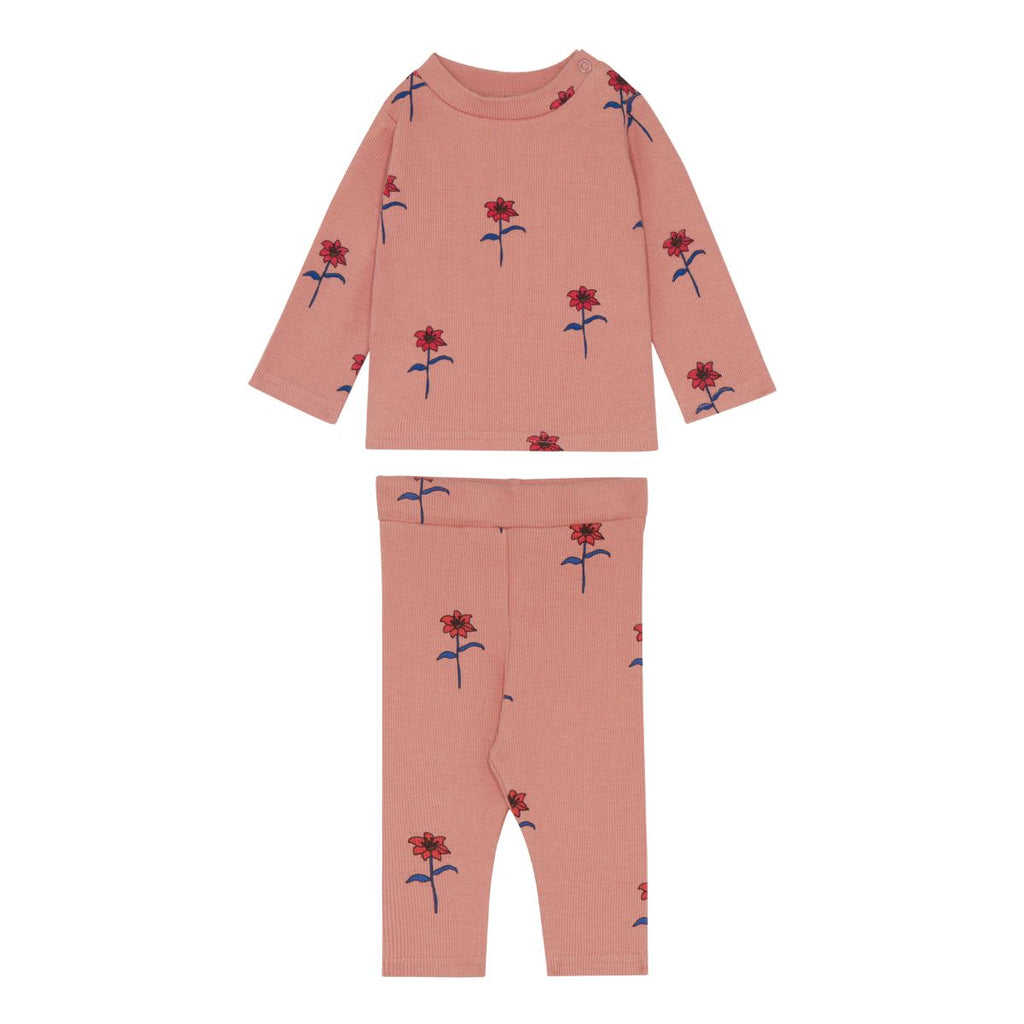 The Campamento Baby Pink Flowers Two Piece Set