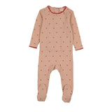 Lil Legs Dainty Print Footie & Hat - Rose