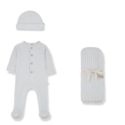 1+ in the Family Guim 3PC Layette Set - Misty-Blue