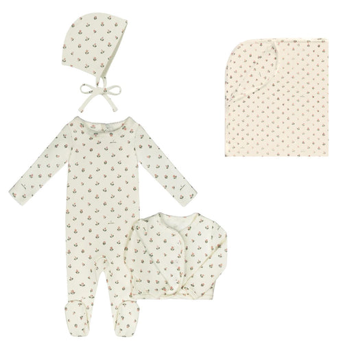 Little Parni Floral Cardigan Layette Set (K660 & K665) - Pink