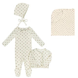 Little Parni Floral Cardigan Layette Set (K660 & K665) - Pink
