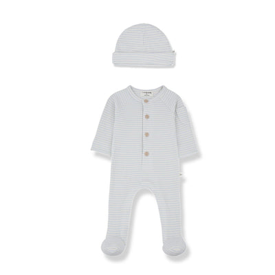 1+ in the Family Guim Footie & hat - Misty-Blue