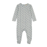 Lil Legs Dainty Print Footie & Hat - Blue Branch