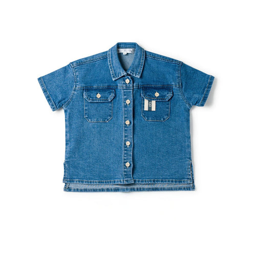 Birnham On The Sea Boys Shirt - Denim