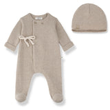 1+ In The Family Havre Footie and Hat - Beige