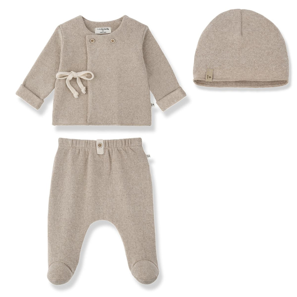 1+ In The Family Pessac Two Piece Set And Hat - Beige