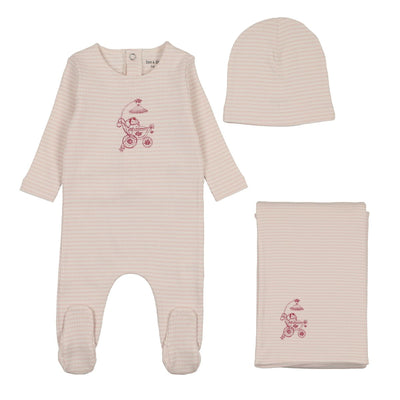 Bee & Dee Carriage Sketch Layette Set - Pinkalicious