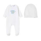 Oubon Phone Print Footie And Hat - Blue