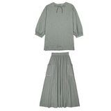 Ann Of Nan Oak Teens Oversized Shirt And Maxi Skirt Set - Slate