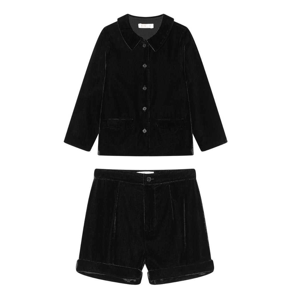 Coco Blanc Black Velvet Suit