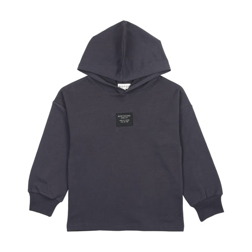 Bopop Canvas Patch Collection Hooded Sweatshirt - Navy