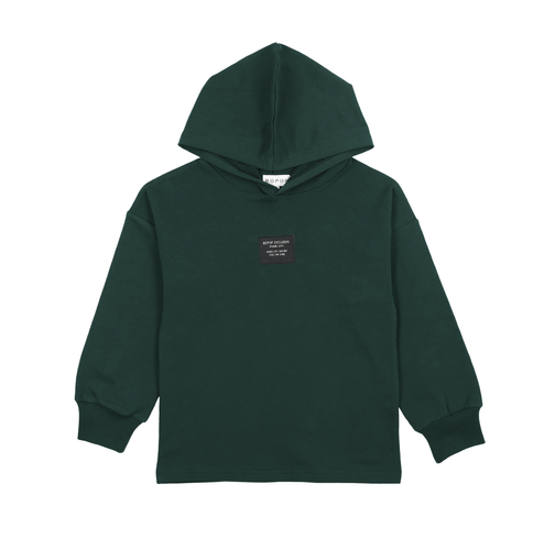 Bopop Canvas Patch Collection Hooded Sweatshirt - Green