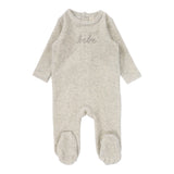 Lilette Velour Bebe Footie - Heather Oatmeal