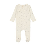 Lil Legs Very Berry Footie & Bonnet - White/Blue