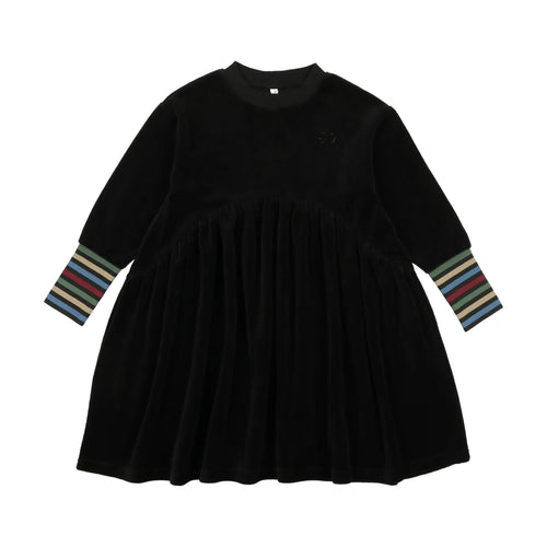 Lil Legs Velour Dress - Black
