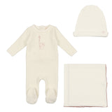 Lil Legs Velour Bunny White W/ Flower Set