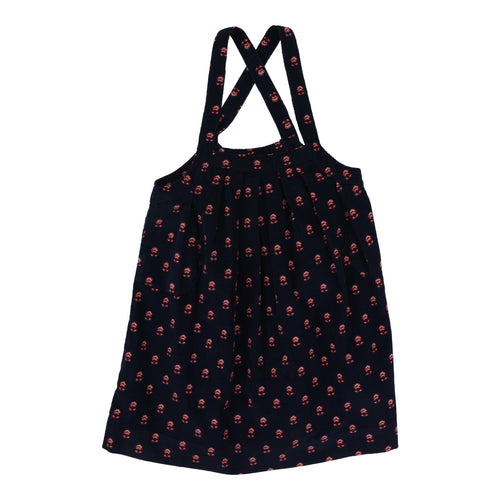 Lil Legs Vintage Floral Pinafore Jumper - Navy