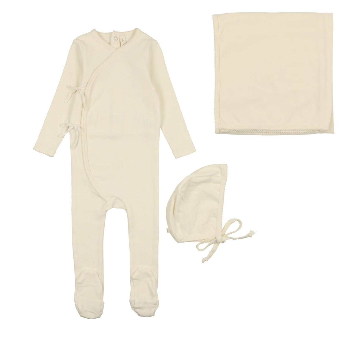Lilette Vine Pointelle Footie Set - Cream