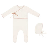 Mini Label Girls Classic Velour Kimono Footie And Hat