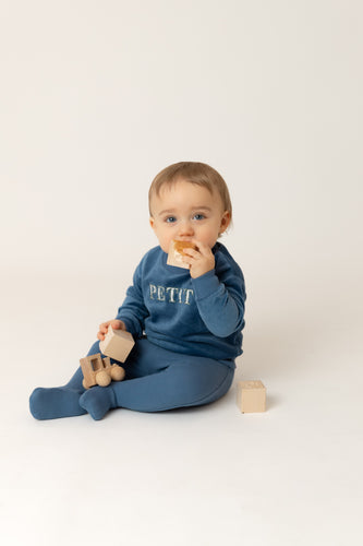 Bee & Dee Velour Petite Two Piece Set - Marina OPEN FEET