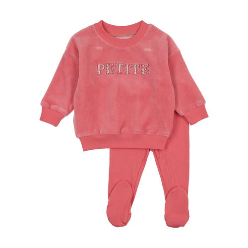 Bee & Dee Velour Petite Two Piece Set - Hibiscus OPEN FEET