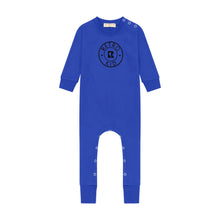 Load image into Gallery viewer, Retro Velour Stamped Baby Romper - Cobalt