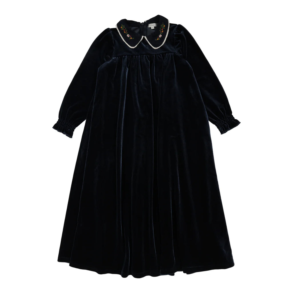 Lil Legs Velour Collar Maxi - Navy – Moonlight Lil Legs Velour Collar Maxi - Navy – Moonlight