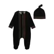 Load image into Gallery viewer, Bee &amp; Dee Coloured Stitching Footie with Beanie - Black - Boys