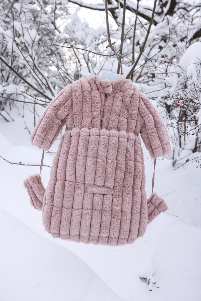 Mantel Vertical Stripe Snowsuit - Mauve