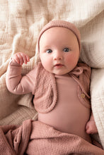 Load image into Gallery viewer, Mini Label Girls Knit Vest Footie And Bonnet