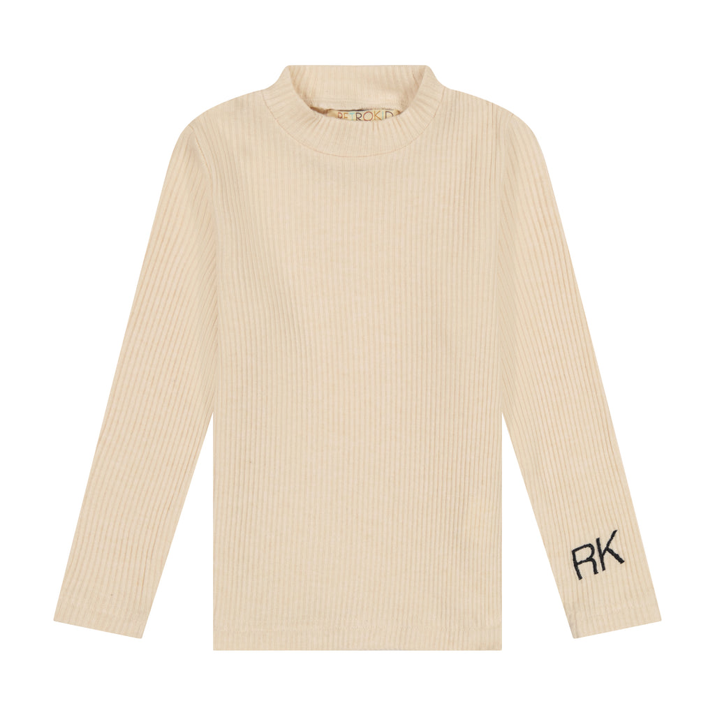 Retro Kid Vince Mockneck Knit Sweater - Oat/Cream