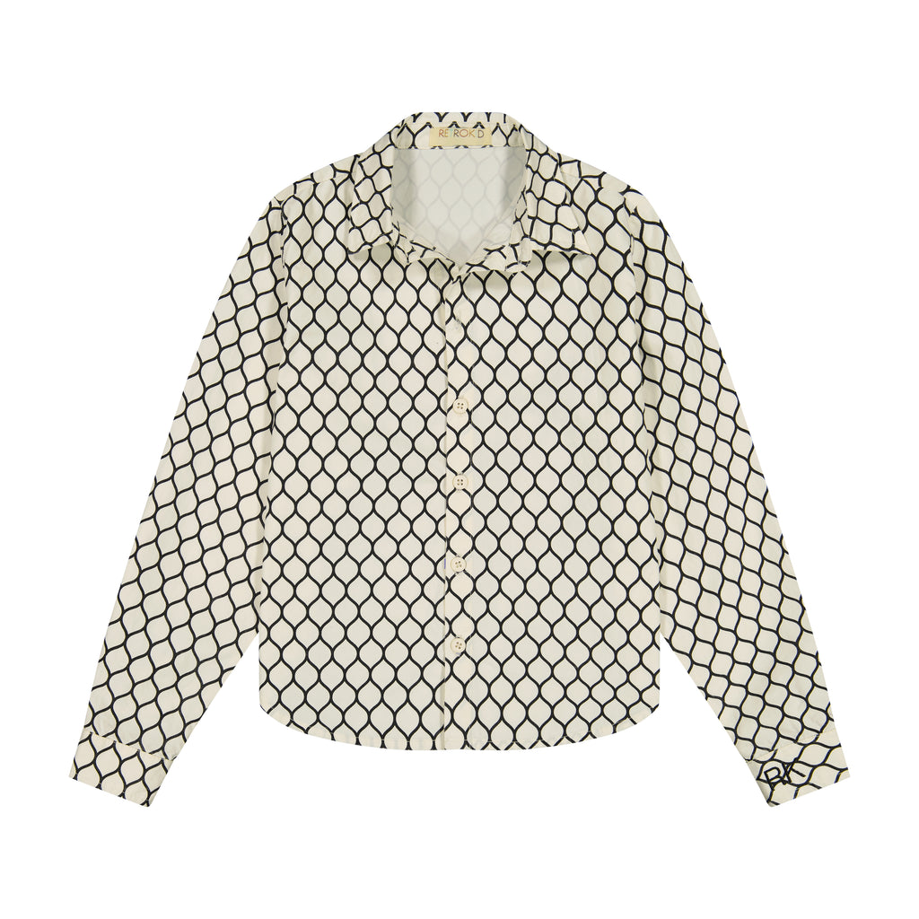 Retro Kid Vince Boys Printed Shirt - Cream