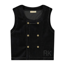 Load image into Gallery viewer, Retro Kid Vince Boys Velvet Vest - Black
