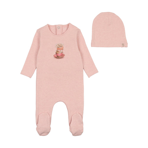 Bee And Dee Vintage Image Footie & Beanie - Pina Colada