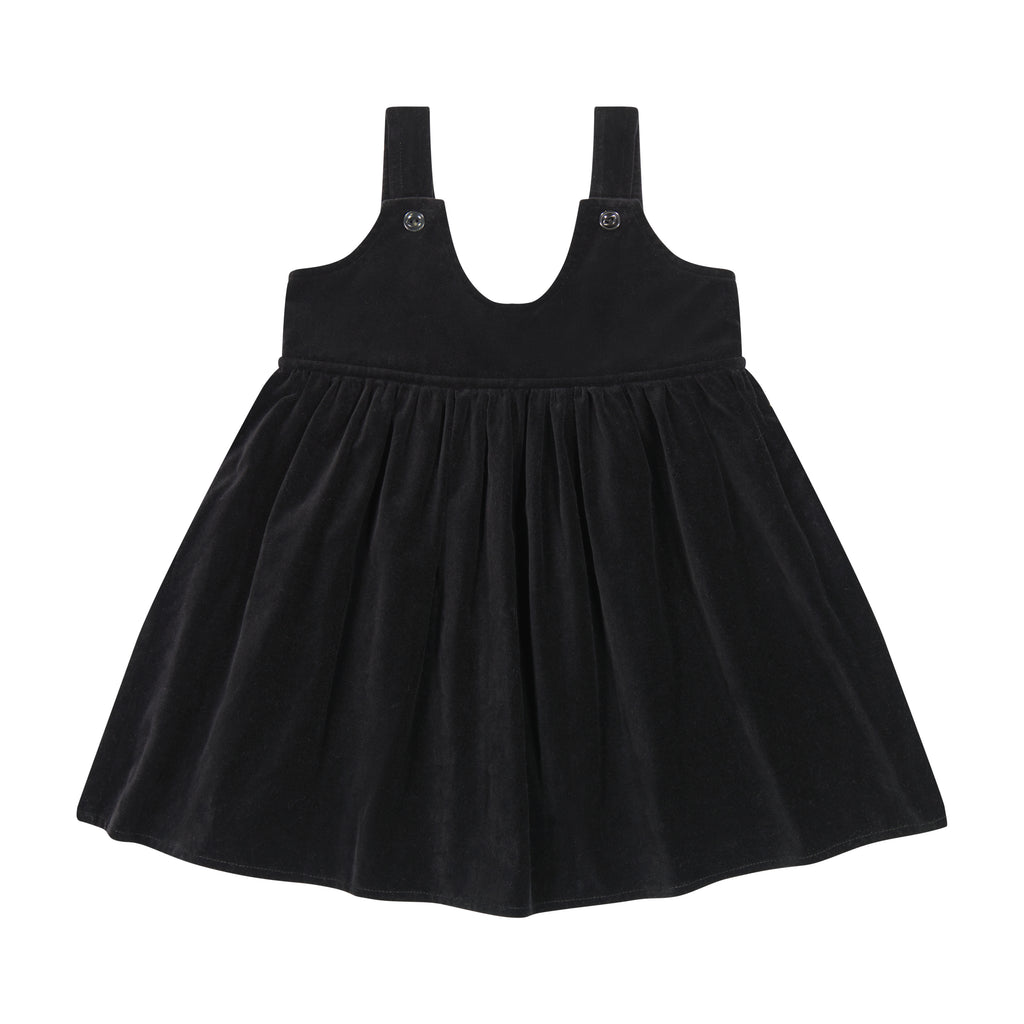 Retro Kid Vivienne Girls Velvet Dress - Black