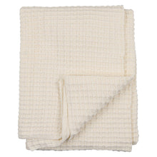 Load image into Gallery viewer, Peluche Crochet Waffle Knit Blanket - Cream