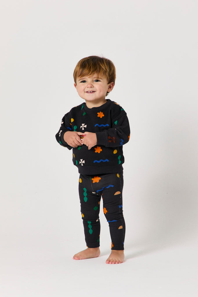 Wander & Wonder Baby Printed Sweatshirt - Black Quilt