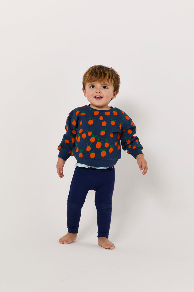 Wander & Wonder Baby Printed Sweatshirt - Navy Tangerine