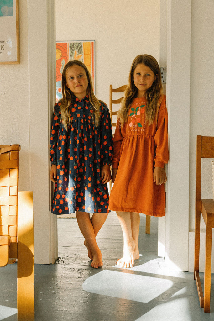 Wander & Wonder Lotte Dress - Navy Tangerine