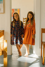 Load image into Gallery viewer, Wander &amp; Wonder Lotte Dress - Navy Tangerine