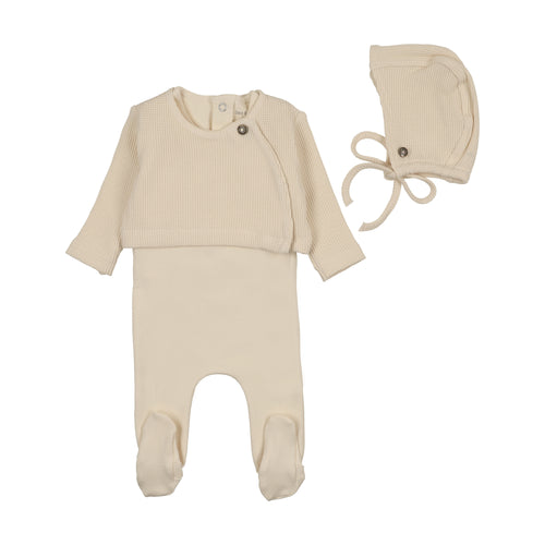 Bee & Dee Waffle Sweater Set - Ivory Boys