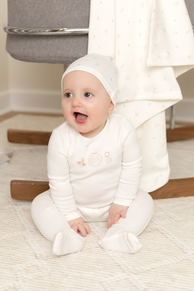 Bee & Dee Watercolor Bib Layette Set - White Girls