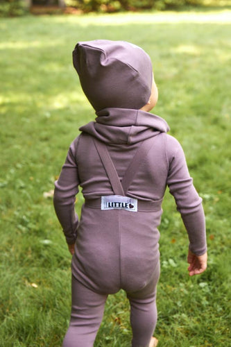 Parni Ribbed Suspenders Set-Grape