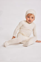 Load image into Gallery viewer, Little Parni Ribbed Cotton Stretchy and Matching Beanie - Ivory
