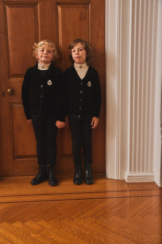 Little Parni Black Boy's Cardigan W. Emblem